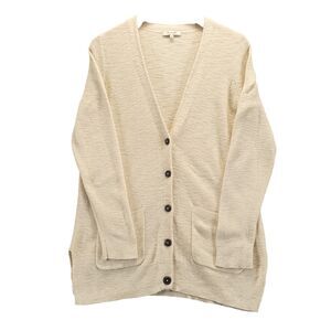 Madewell Womens Size L Cream V-Neck Button up Long Sleeve Oversized Cardigan